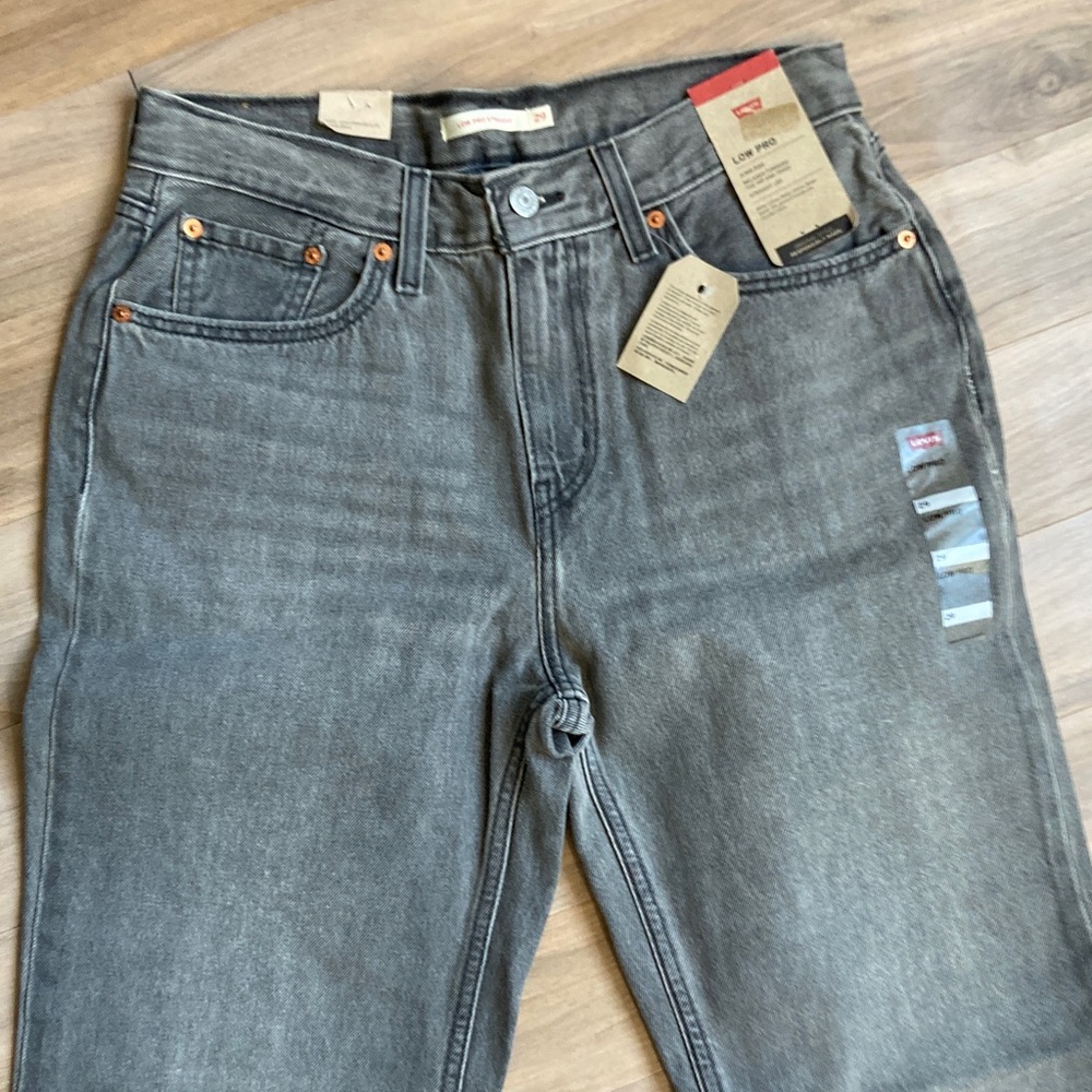 Levi’s low pro gray midrise straight leg jean splatter print cotton retro 29 - Picture 14 of 17